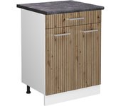 Vicco mueble bajo de cocina r-line, roble artesanal, 60 cm con cajón, et antracita