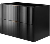 Mueble de baño, negro mate, 80 x 57 x 46 cm