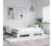 Tumbona y cama nido y colchón blanco 90x200cm ecopiel