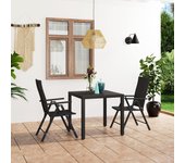Juego de comedor de jardín 3 piezas | conjunto de jardín | muebles de jardín negro cfw75729