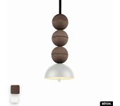 Lámpara colgante de hormigón - bosfor concrete | chocolate - blanco | 3 bolas | led 14w