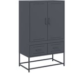 Aparador | aparador de comedor | armario de cocina de acero laminado en frío antracita 68x39x111,5 cm cfw98013