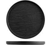 H&h 6 platos de porcelana skin con decoración en relieve negro 20,5 cm