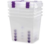 Com-fort house | caja de almacenaje | caja de plástico transparente |capacidad de 52 litros | medidas 510 x 410 x 360 mm | lote de 5 unidades