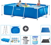 Paquete de piscina - intex - rectángulo - 300x200x75 cm + accesorios a218