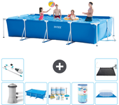 Paquete de piscina - intex - rectángulo - 450x220x84 cm + accesorios a369