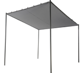 Beliani cenador vimino metal 282 cm 294 cm gris oscuro