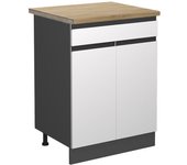 Vicco mueble bajo de cocina r-line, blanco, 60 cm , et roble