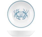 6x plato de porcelana decorado h&h océano 20 cm