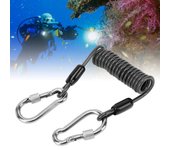 Hebilla de acero inoxidable cámara portátil carcasa de buceo resorte de seguridad cuerda pesca línea perdi