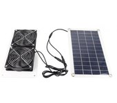 Kit de ventilador doble con energía solar, escape portátil para gallineros e invernaderos