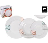 Vajilla redonda 12 piezas colección veronique | la mediterranea