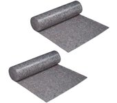 2 x fieltros protectores, manta mudanza, moqueta pintor, 180g/m² 1x50m = 50m², antideslizante, repelente agua, gris