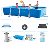 Paquete de piscina - intex - rectángulo - 450x220x84 cm + accesorios a367