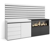 Amueblate online, aparador, con almacenamiento, dormitorio, habitación, chimenea eléctrica, cómoda, cajonera, blanco