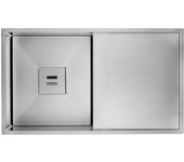Andemen | fregadero de acero inoxidable de gran capacidad con escurridor olivino pro 84x48 cm, medida especial y diseño funcional
