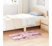 Alfombra peluda navarra rosa empolvado 60x100 cm