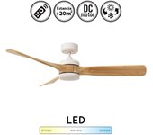 Ventilador de techo grande | ventilador estilo nórdico | ventilador de techo madera natural silencioso motor dc oriente blanco
