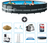 Paquete de piscina - intex - alrededor - 610x610x122 cm + accesorios a2944