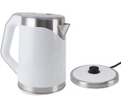 Hervidor eléctrico de acero inoxidable, calentamiento rápido, apagado automático, calentador de agua de doble capa para cocina doméstica.