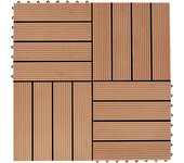 Maison exclusive - baldosas de porche de wpc 30x30 cm 1 m² color teca 11 unidades