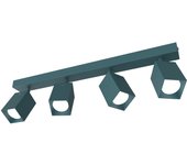 Lumicom | brinck lámpara de techo l, 4x gu10, max 33w, metal, azul mediterráneo, l.6cm