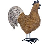 Gallo decorativo en resina y resina tejida