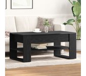 Mesa de café vidaxl negra de roble 102x55x45 cm de madera