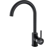 Mezclador cocina grifo fregadero con mango único,rotativo 360°, mezclador cocina agua fría/caliente con aireador desmontable, negro con puntosblancos