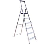 Escalera aluminio rolser bricolor 6 peldaños. certificada según norma europea en-131 para uso doméstico y profesional.