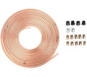 Tubo de freno de 25 pies con revestimiento de cobre de 3/16 in de diámetro exterior con accesorios para sistema de combustible de frenado hidráulic