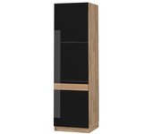 Vicco armario para horno empotrado fame-line, roble negro alto brillo, 60 cm