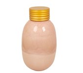 Bote ceramica rosa tapa dorada