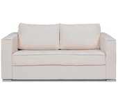 Sofá cama de 3 plazas de apertura rápida de tela texturizada color beige - cama de 140 cm - colchón de 18 cm loreto