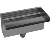 Aliviadero de acero inoxidable 304 con conector para fuente de agua en cascada para exteriores, paisaje, piscina (300 mm)