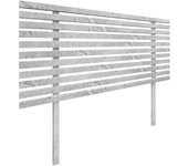 Dhome cabecero de madera reciclada dm estilo japones con patas cama palets herrajes incluidos (105cm, acabado mármol)