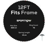 Tapete para trampolín sportnow pp negro 323x323 cm a00-021v00bk