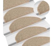 Alfombrilla autoadhesiva escalera 15 uds | alfombras de escalera | tapetes de escalera beige oscuro 65x21x4cm cfw310778