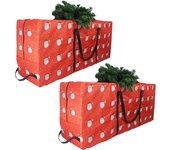 2 bolsas de almacenamiento para árboles de navidad, bolsa de almacenamiento impermeable para árboles de navidad artificiales, 122 x 38 x 51 cm