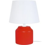 Lámpara de noche tosel mary b tela cilindro rojo d16 x h24 cm