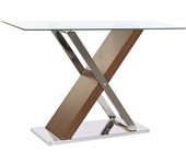 Consola acero cristal 120x40x75 transparente