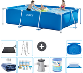Paquete de piscina - intex - rectángulo - 300x200x75 cm + accesorios a203
