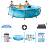 Paquete de piscina - intex - alrededor - 305x305x76 cm + accesorios a1390