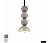 Lámpara colgante de hormigón - bosfor concrete | gris - peyote | 3 bolas | led 14w