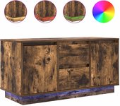 Mueble de tv | mueble de salón | mesa de tv con luces led roble ahumado 100x41x50 cm cfw89113