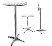 Mesa de bar bistro aluminio plegable altura regulable 74/114cm ø60cm exterior terraza hostelería