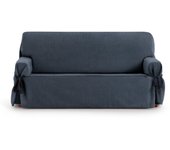 Funda de sofá dos plazas con lazos azul 140 - 180 cm