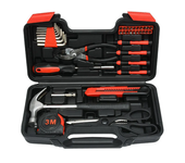 Juego de 39 herramientas manuales para reparaciones domésticas, caja de herramientas de acero al carbono 45#