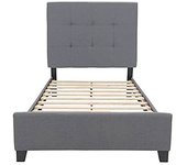 Cama juvenil individual con somier emily 90cm gris