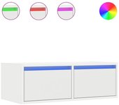 Mueble tv | mueble de salón | mesa de tv con luces led blanco 75x35,5x25 cm cfw654845
